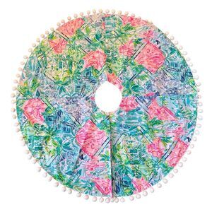 Lilly Pulitzer bohemian dream Christmas tree skirt tassel